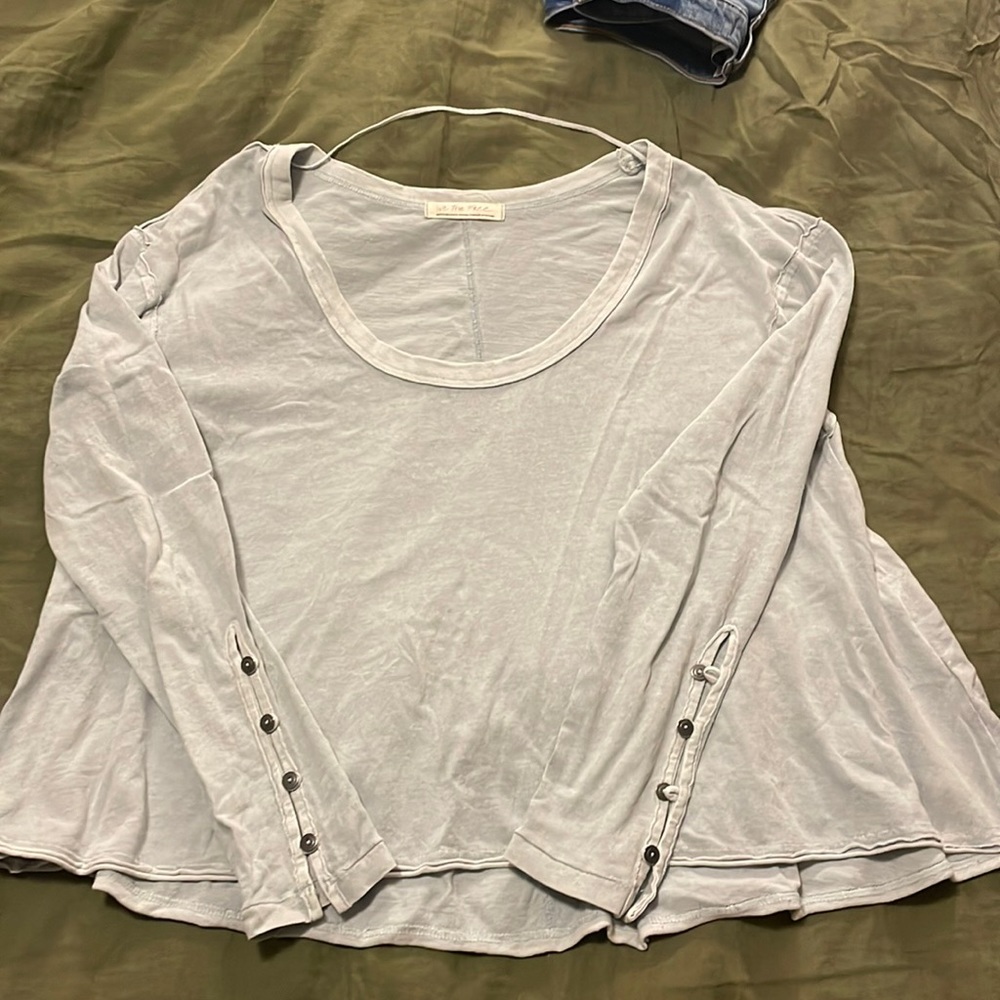 Long sleeve button detail Free People swing top